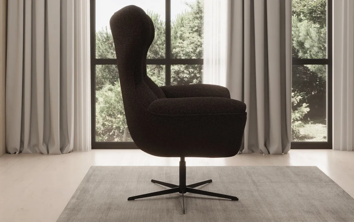 Designer Sofa-Sessel Aurelio in Bouclé