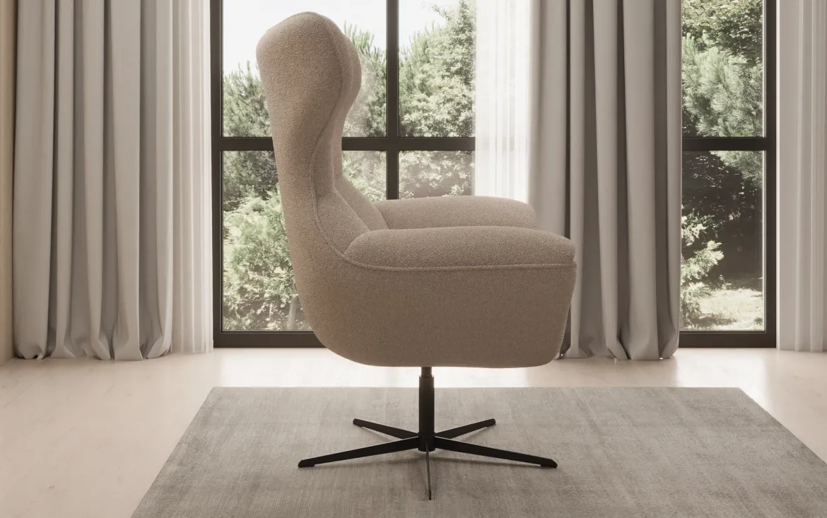 Designer Sofa-Sessel Aurelio in Bouclé