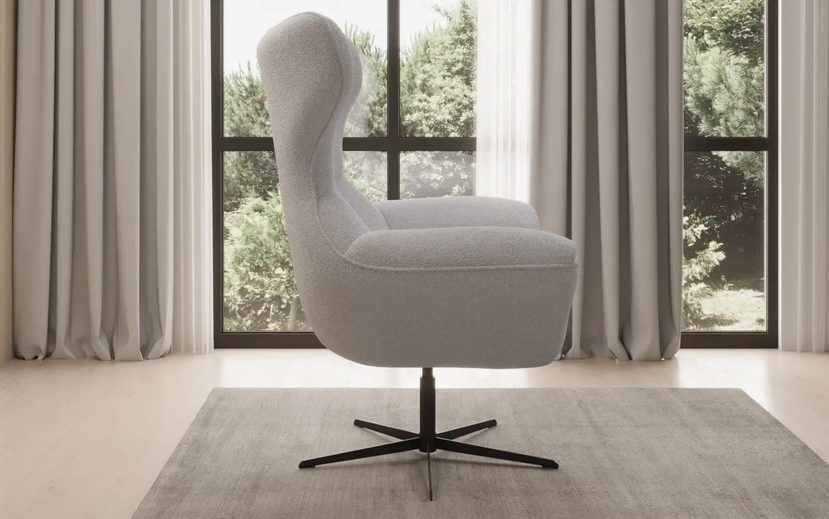 Designer Sofa-Sessel Aurelio in Bouclé