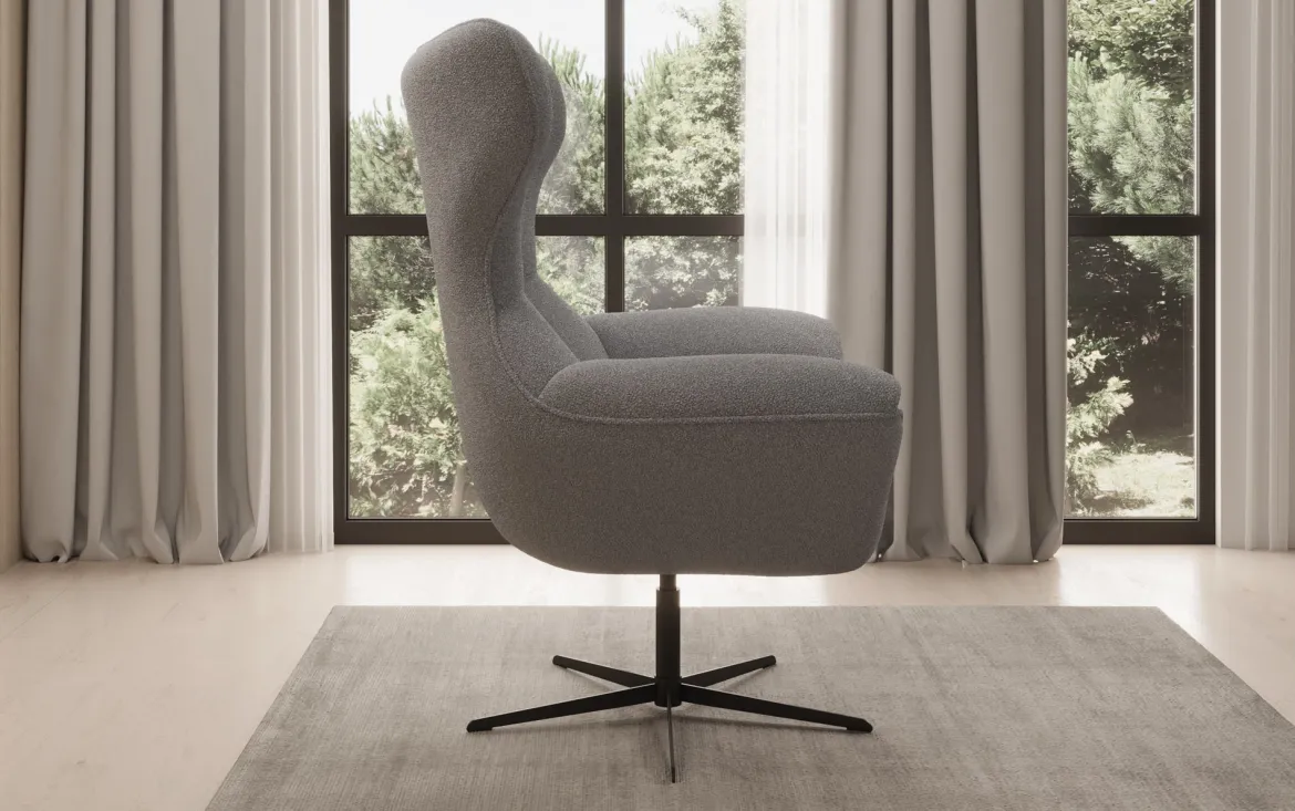 Designer Sofa-Sessel Aurelio in Bouclé