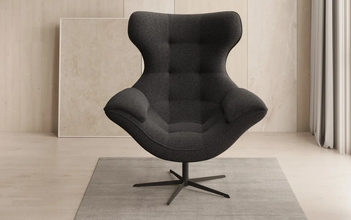 Designer Sofa-Sessel Aurelio in Bouclé