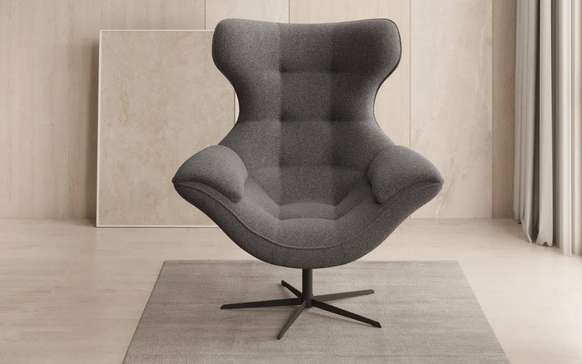 Designer Sofa-Sessel Aurelio in Bouclé