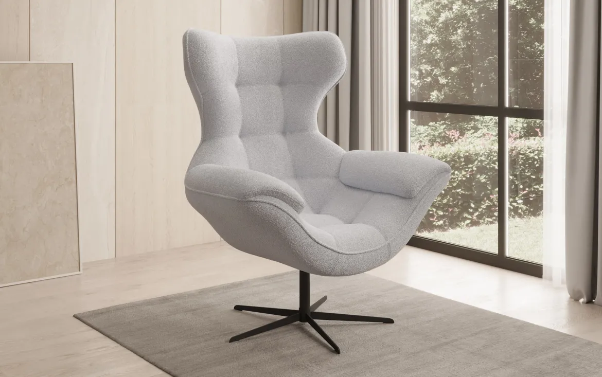 Designer Sofa-Sessel Aurelio in Bouclé