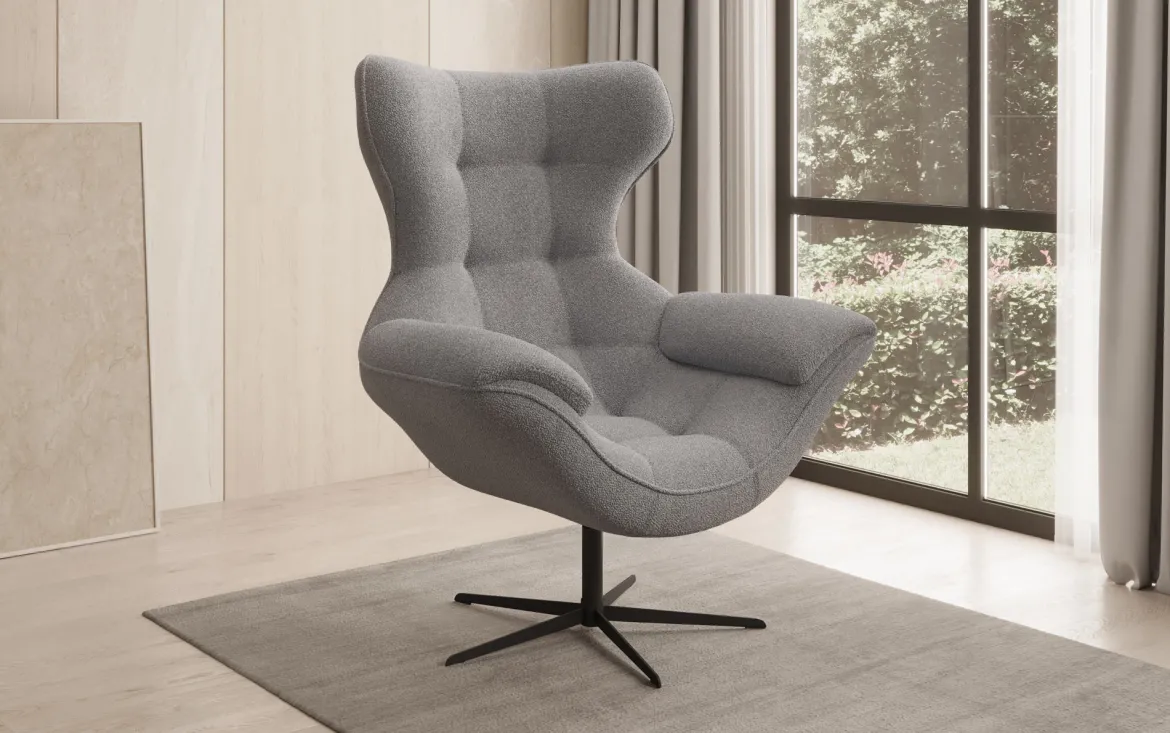 Designer Sofa-Sessel Aurelio in Bouclé