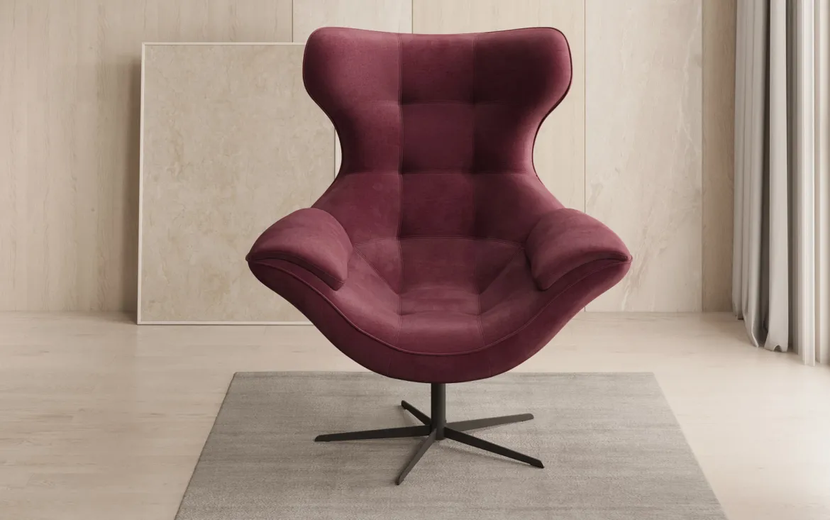 Designer Sofa-Sessel Aurelio in Samt
