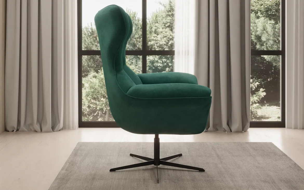 Designer Sofa-Sessel Aurelio in Samt