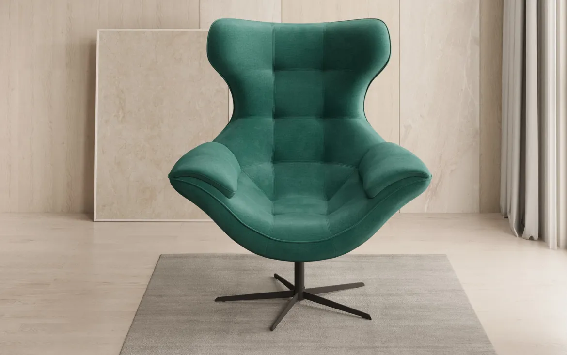 Designer Sofa-Sessel Aurelio in Samt