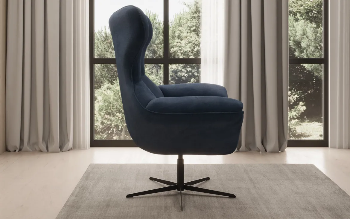 Designer Sofa-Sessel Aurelio in Samt