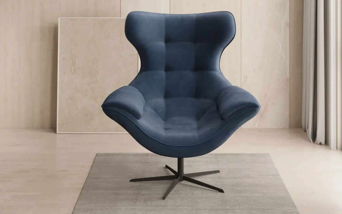 Designer Sofa-Sessel Aurelio in Samt