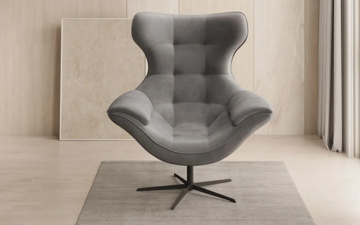 Designer Sofa-Sessel Aurelio in Samt