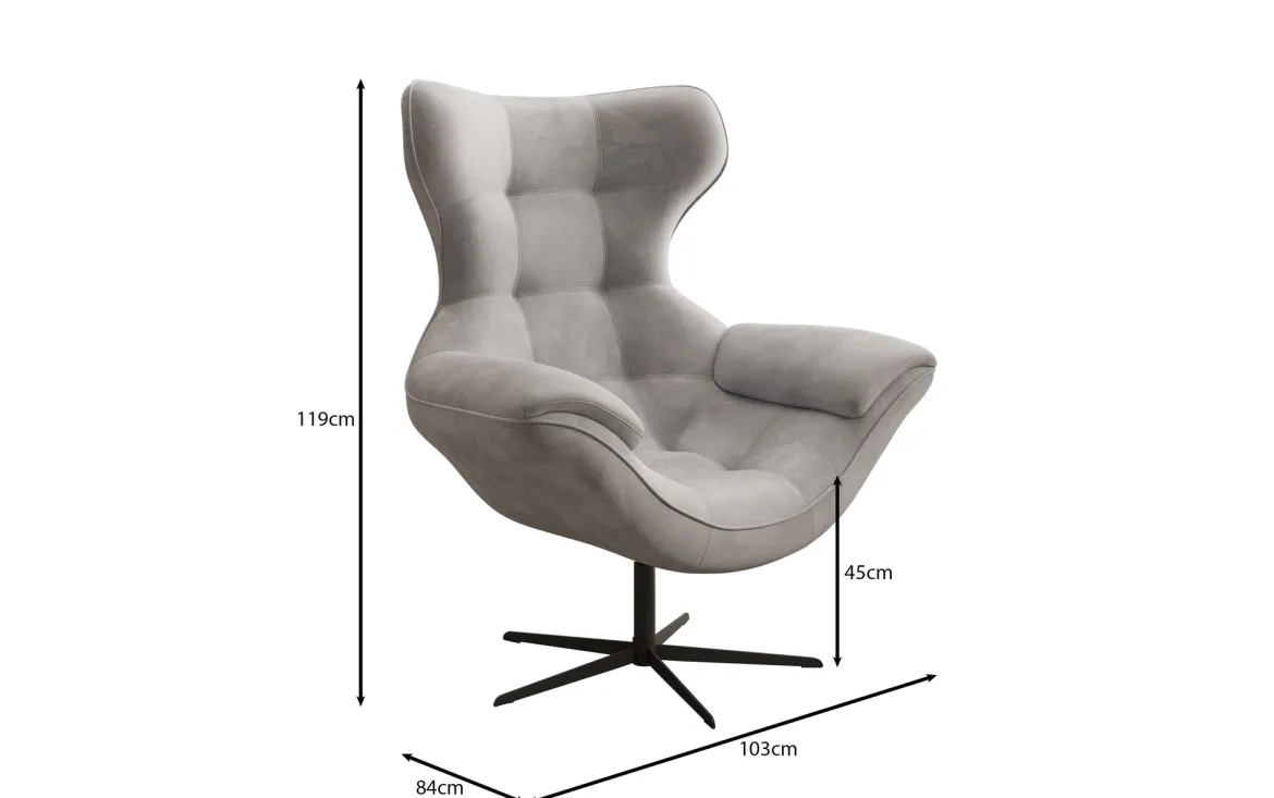 Designer Sofa-Sessel Aurelio in Samt