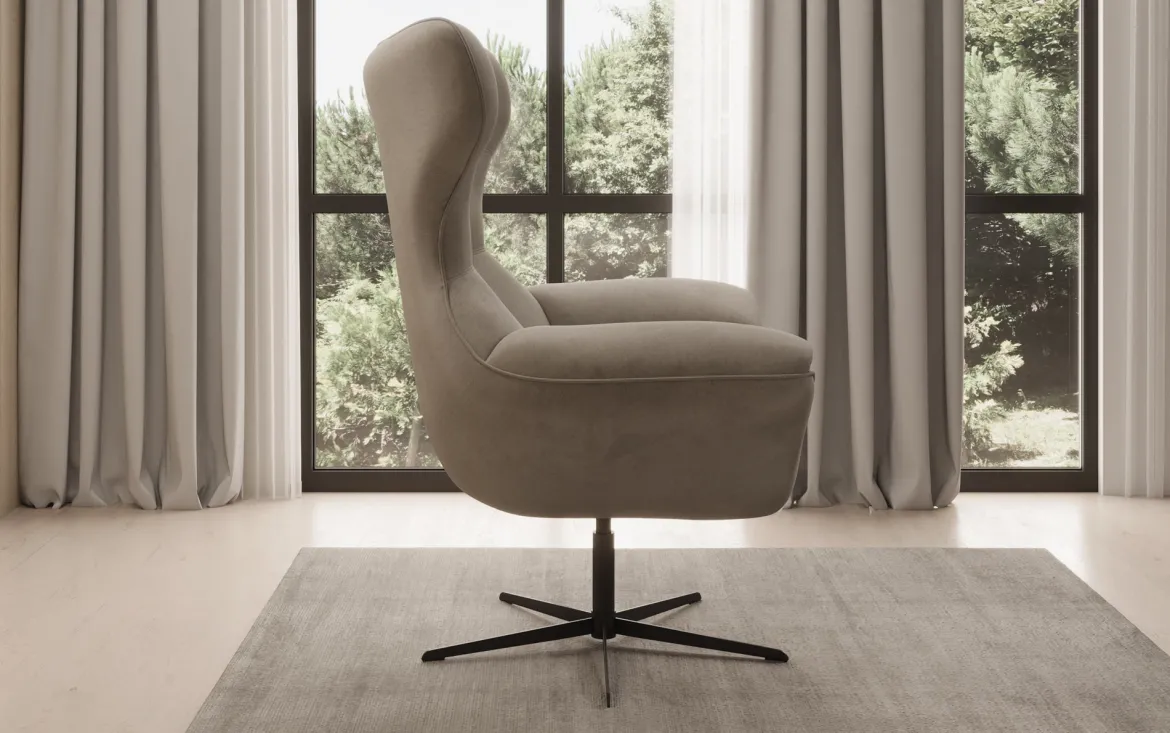 Designer Sofa-Sessel Aurelio in Samt
