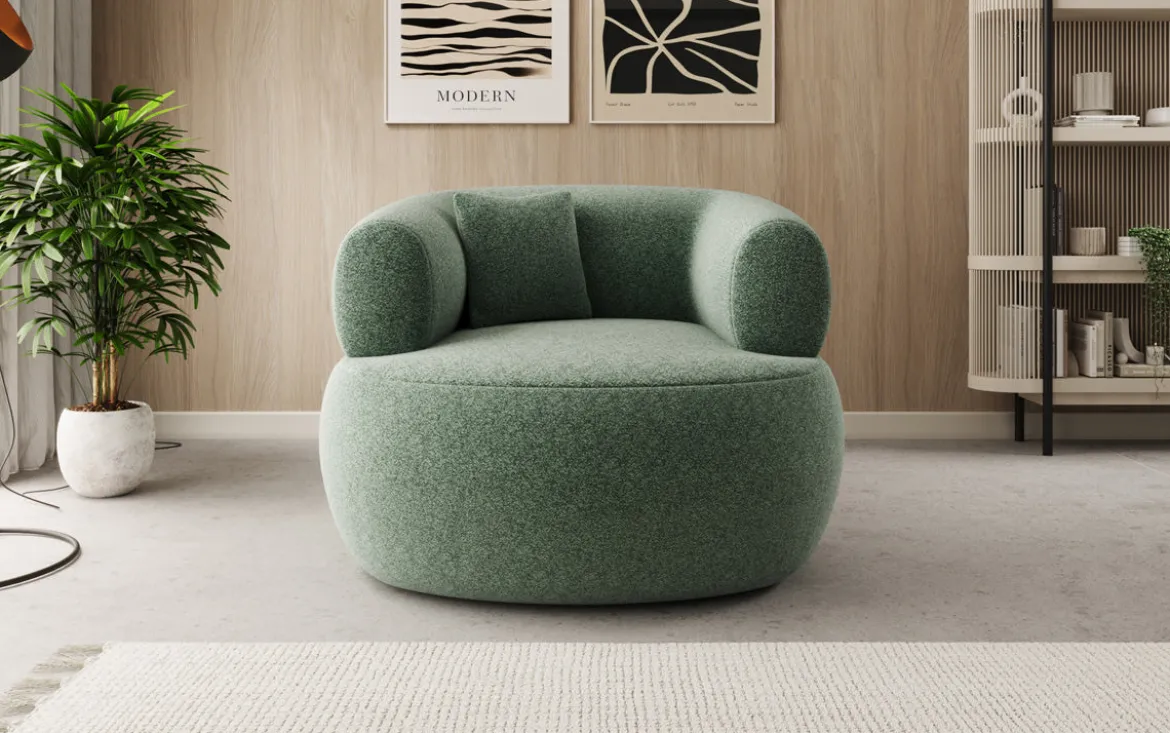Designer Sofa-Sessel Bao in Strukturstoff - 360°-Drehfunktion