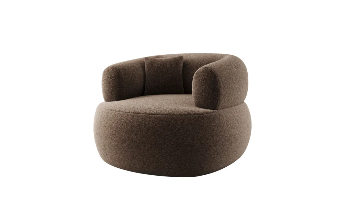 Designer Sofa-Sessel Bao in Strukturstoff - 360°-Drehfunktion