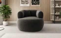 Designer Sofa-Sessel Bao in Strukturstoff - 360°-Drehfunktion