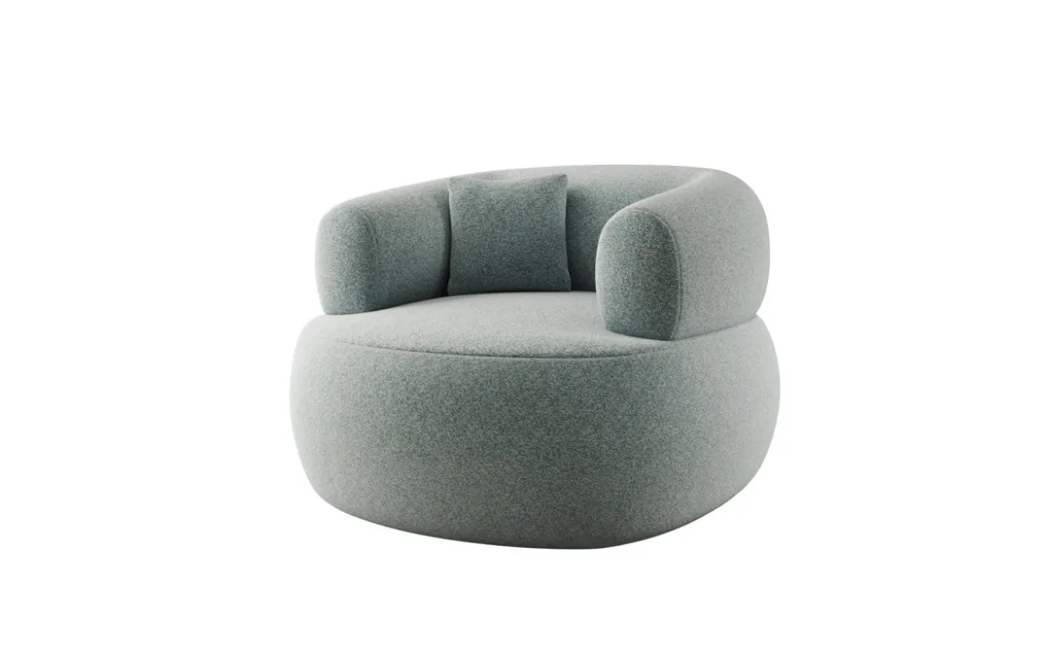 Designer Sofa-Sessel Bao in Strukturstoff - 360°-Drehfunktion