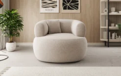Designer Sofa-Sessel Bao in Strukturstoff - 360°-Drehfunktion