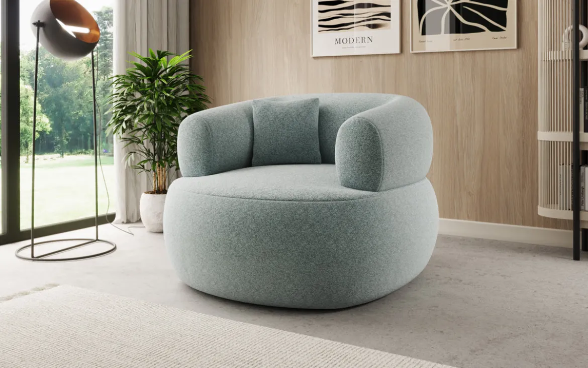 Designer Sofa-Sessel Bao in Strukturstoff - 360°-Drehfunktion