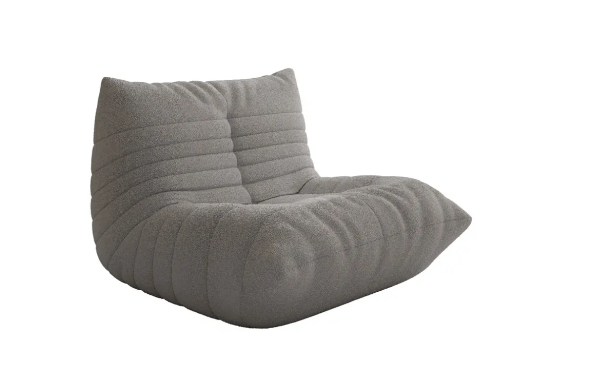Designer Sofa-Sessel Calmo in Teddy Bouclé