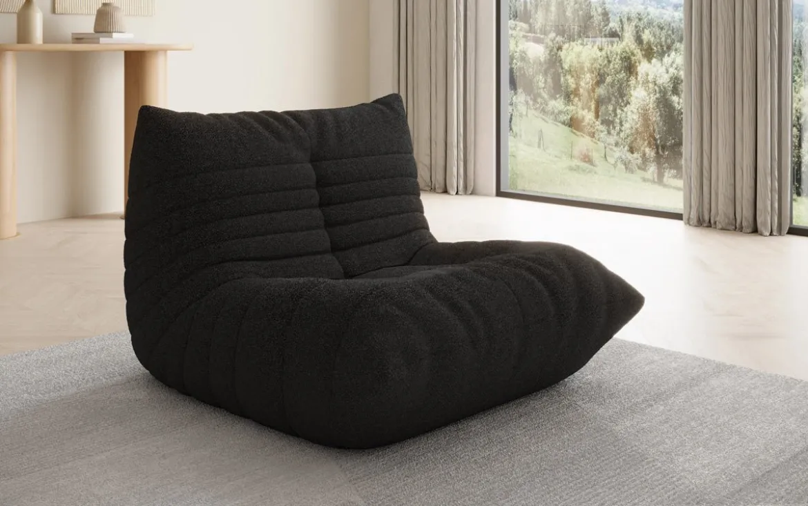Designer Sofa-Sessel Calmo in Teddy Bouclé