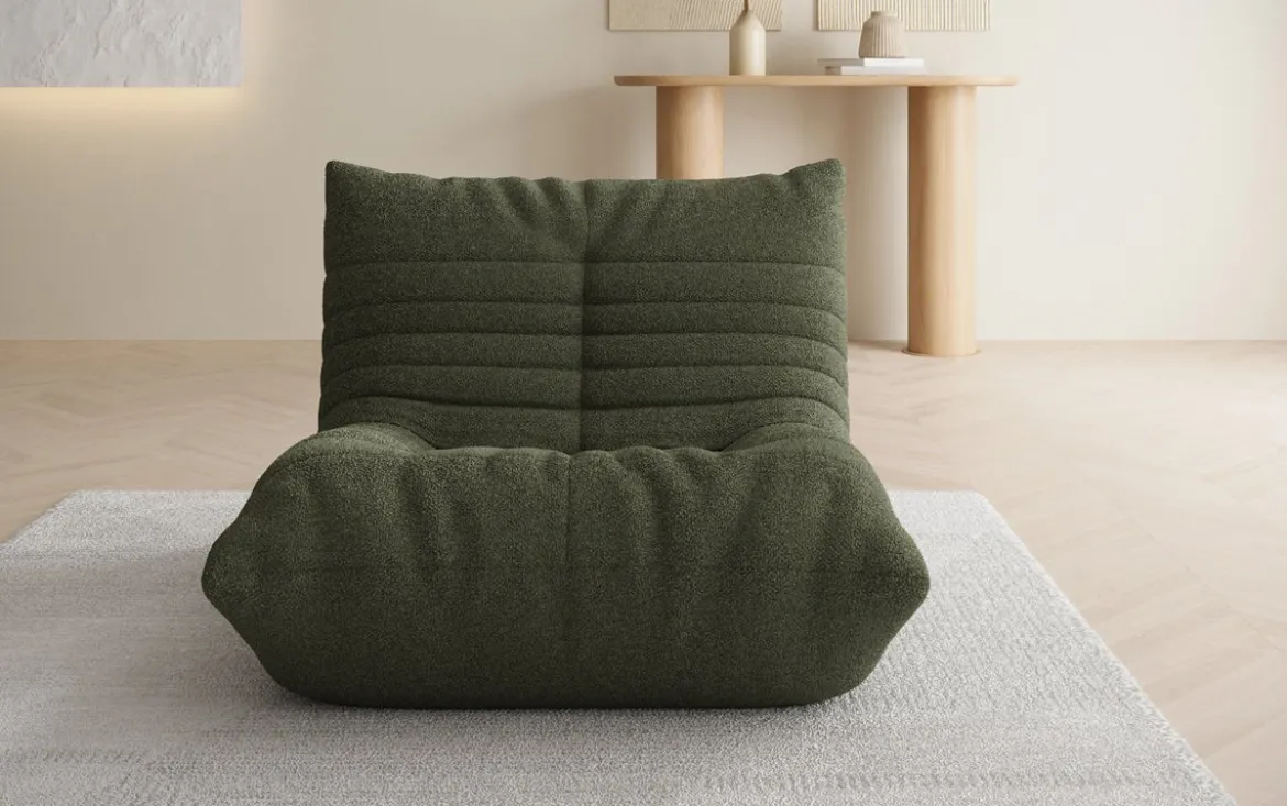 Designer Sofa-Sessel Calmo in Teddy Bouclé