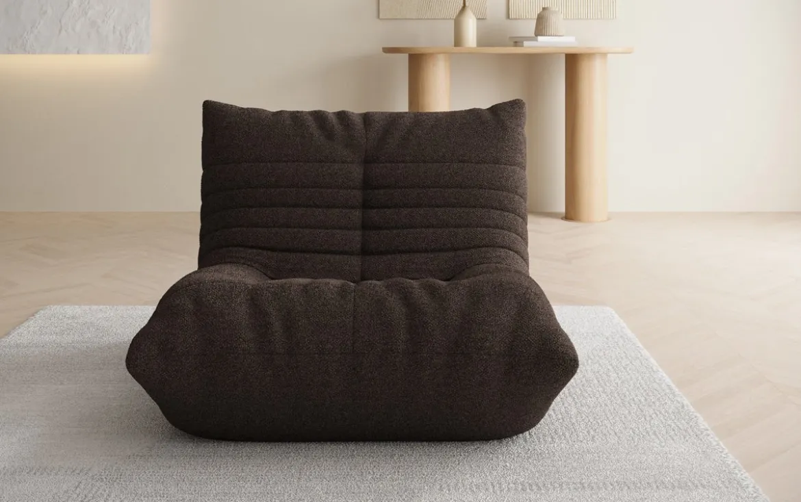 Designer Sofa-Sessel Calmo in Teddy Bouclé