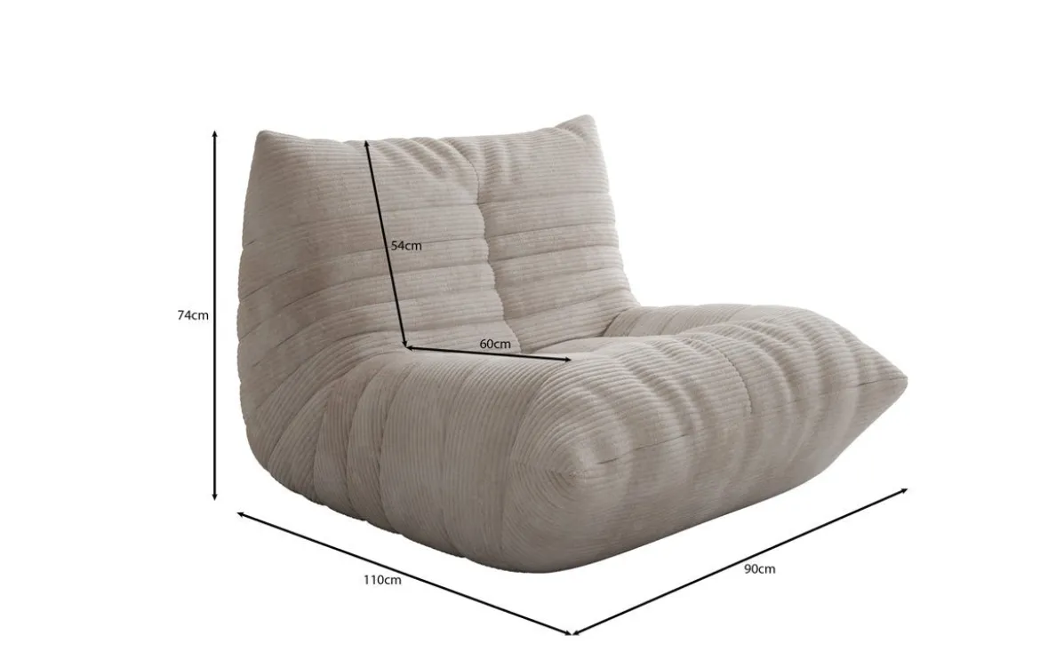 Designer Sofa-Sessel Calmo in Cord