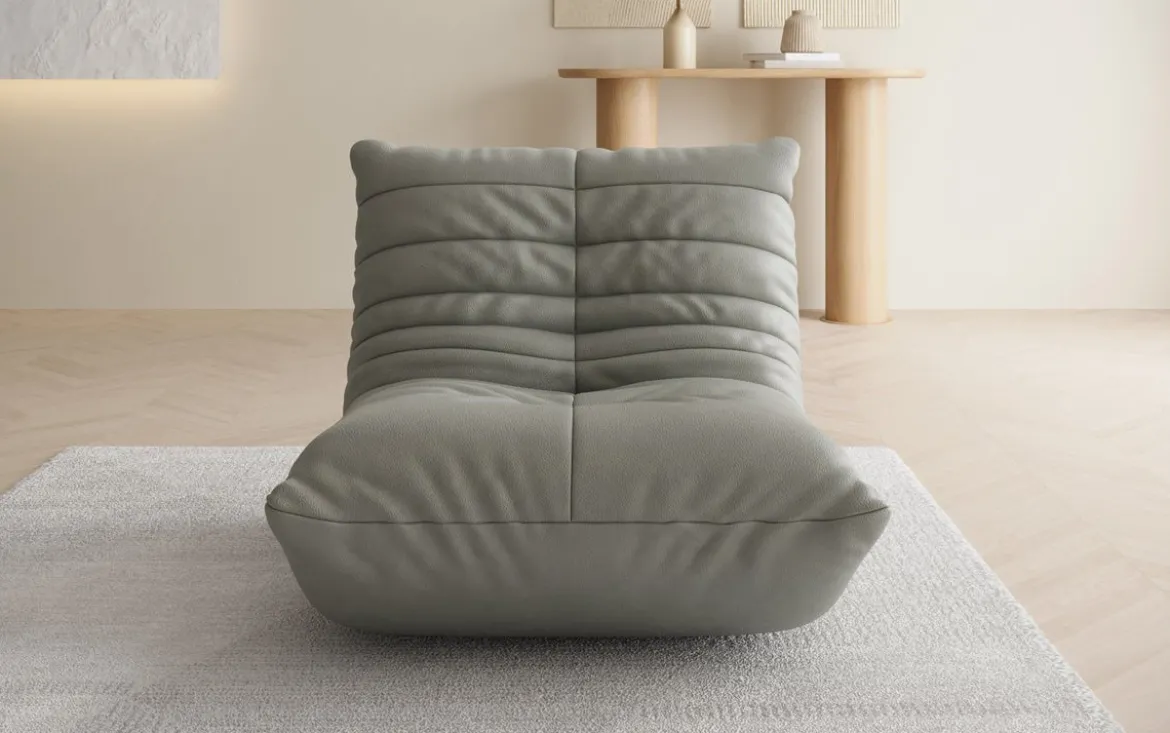 Designer Sofa-Sessel Calmo in Echtleder
