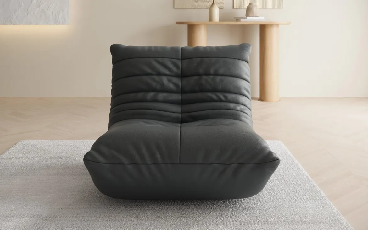 Designer Sofa-Sessel Calmo in Echtleder