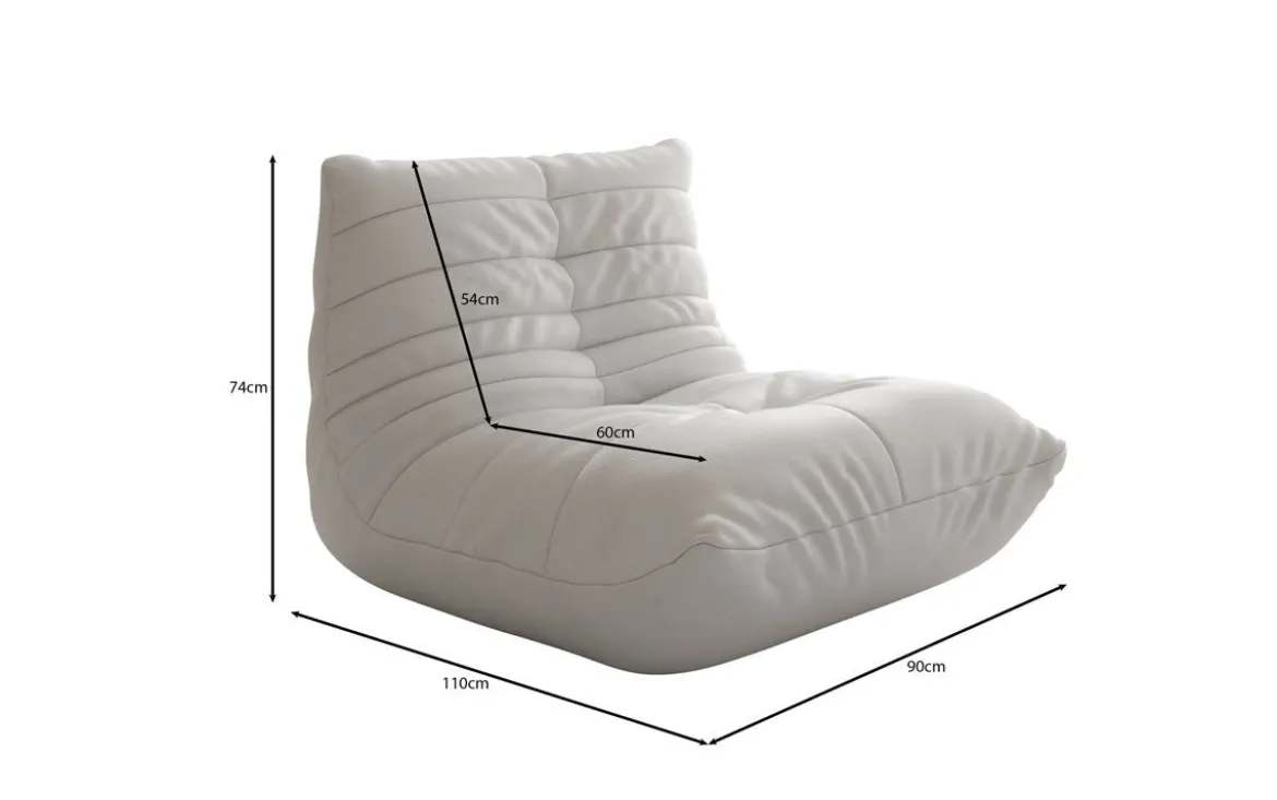 Designer Sofa-Sessel Calmo in Echtleder