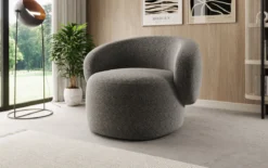 Designer Sofa-Sessel Kai in Strukturstoff - 360°-Drehfunktion