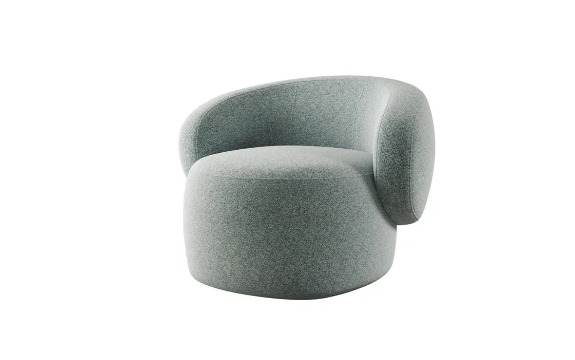 Designer Sofa-Sessel Kai in Strukturstoff - 360°-Drehfunktion