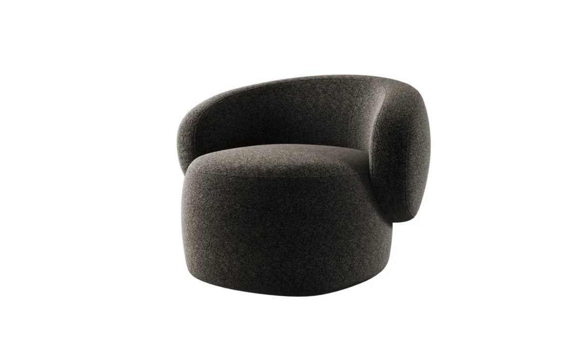 Designer Sofa-Sessel Kai in Strukturstoff - 360°-Drehfunktion