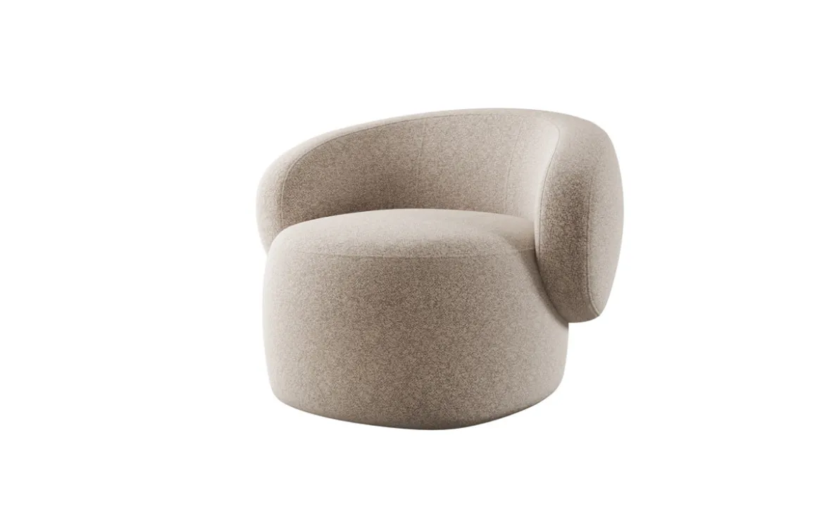 Designer Sofa-Sessel Kai in Strukturstoff - 360°-Drehfunktion