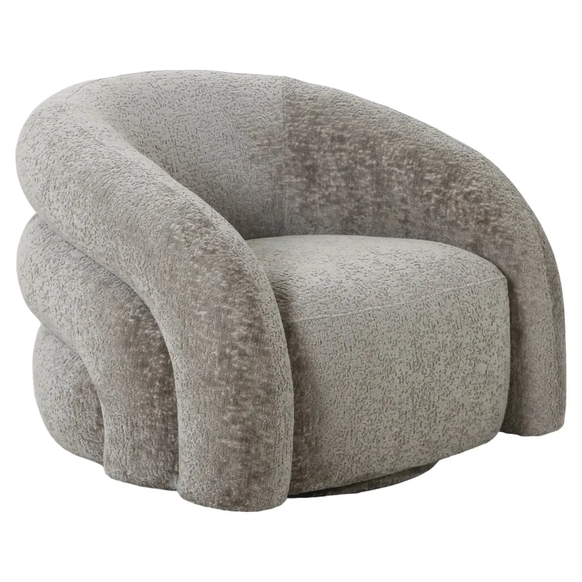 Designer Sofa-Sessel Korfu mit Drehfunktion in Sand Bouclé