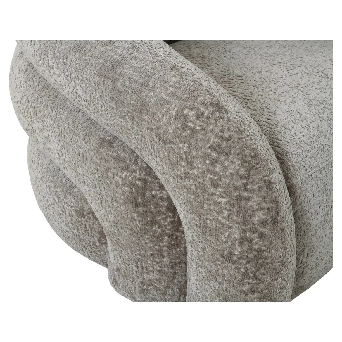 Designer Sofa-Sessel Korfu mit Drehfunktion in Sand Bouclé