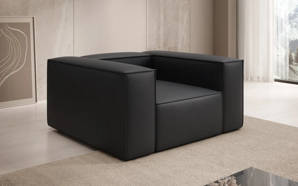 Designer Sofa-Sessel Lesley in Echtleder