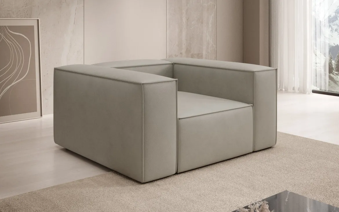 Designer Sofa-Sessel Lesley in Echtleder