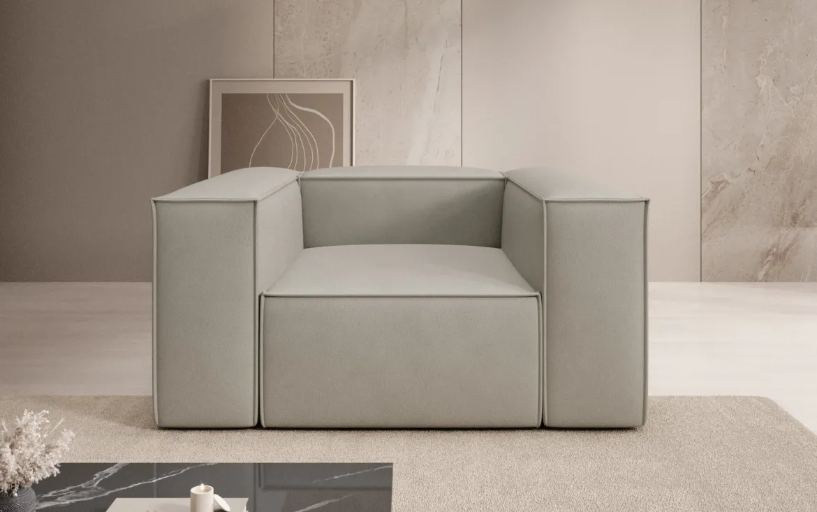 Designer Sofa-Sessel Lesley in Echtleder