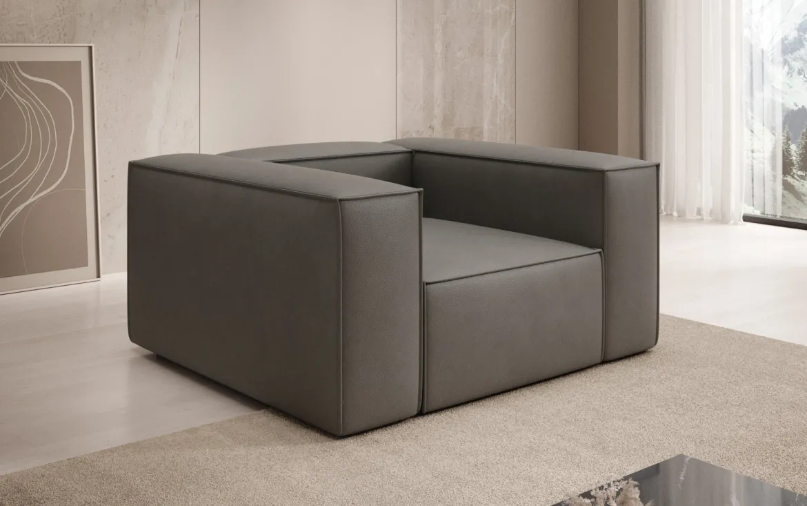 Designer Sofa-Sessel Lesley in Echtleder