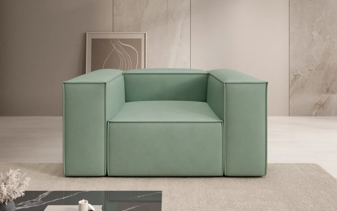 Designer Sofa-Sessel Lesley in Echtleder