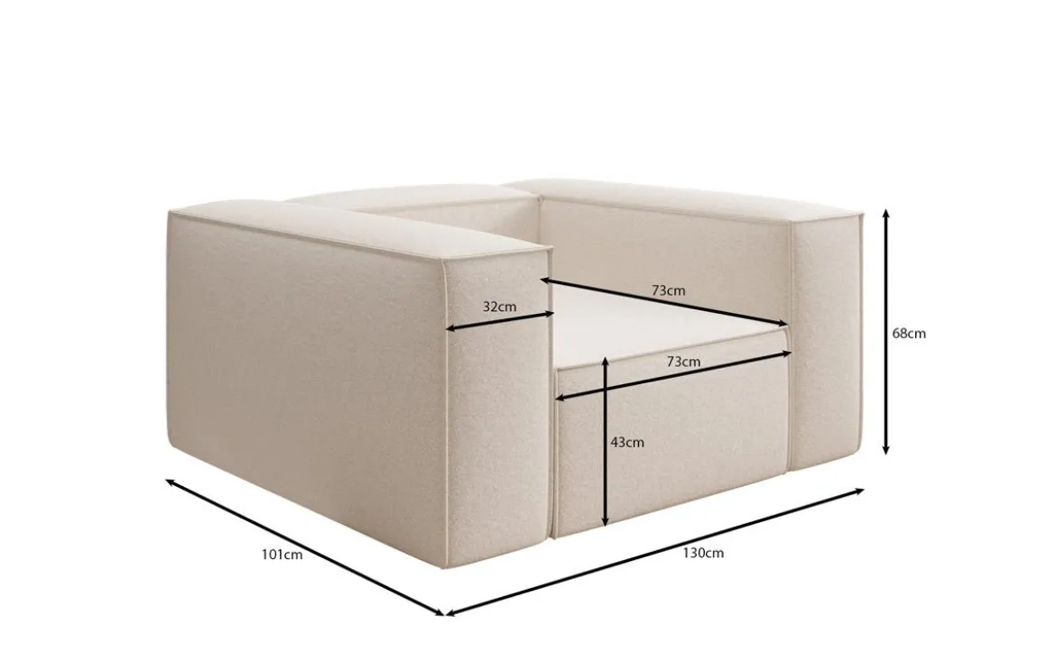 Designer Sofa-Sessel Lesley in Strukturstoff