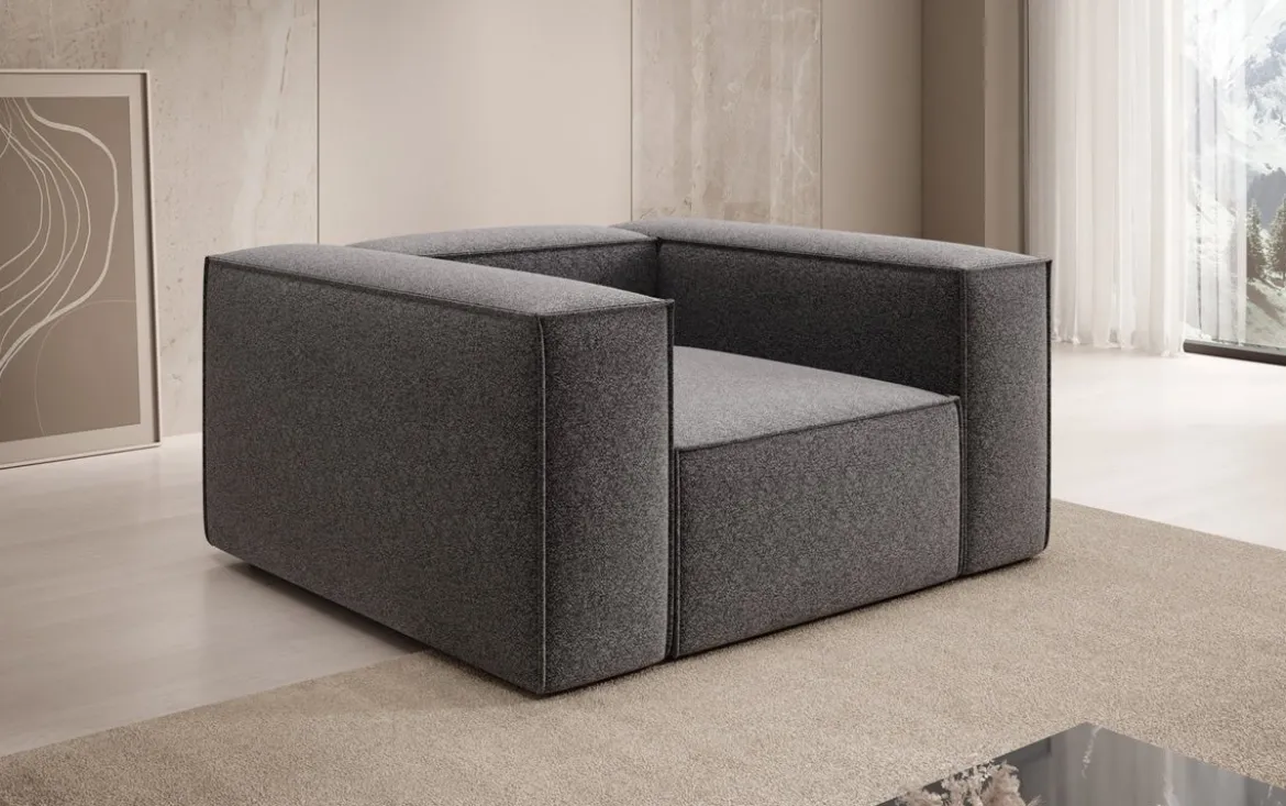 Designer Sofa-Sessel Lesley in Strukturstoff