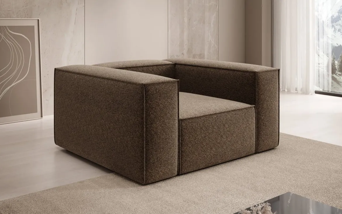 Designer Sofa-Sessel Lesley in Strukturstoff