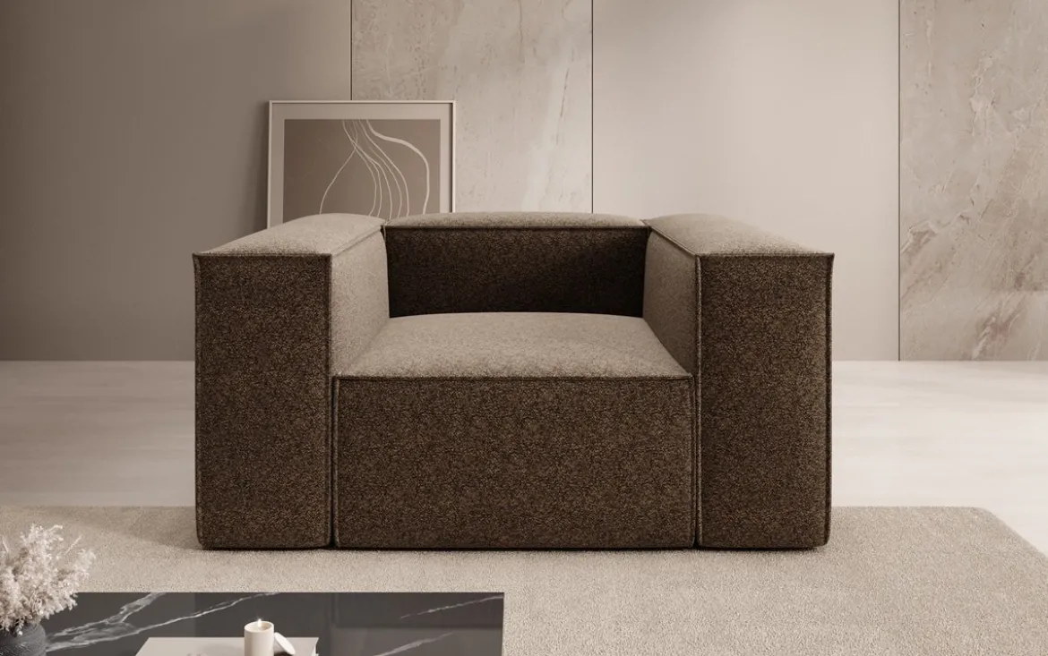 Designer Sofa-Sessel Lesley in Strukturstoff