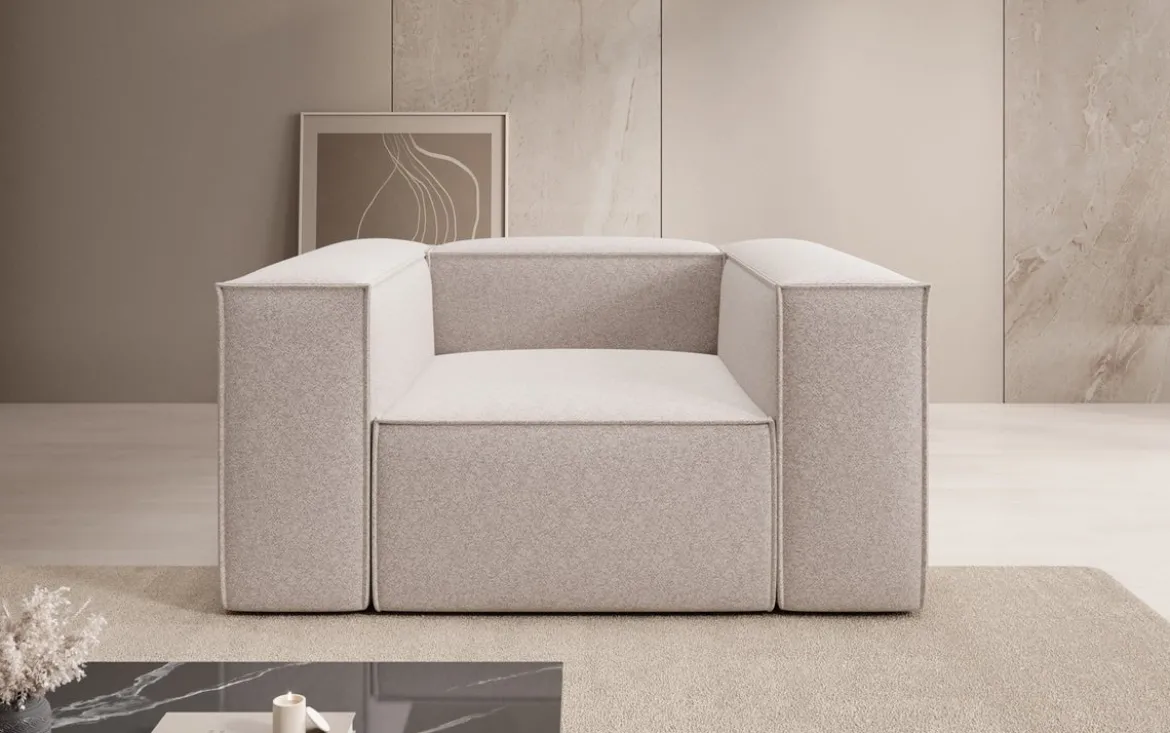 Designer Sofa-Sessel Lesley in Strukturstoff