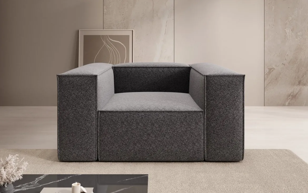 Designer Sofa-Sessel Lesley in Strukturstoff