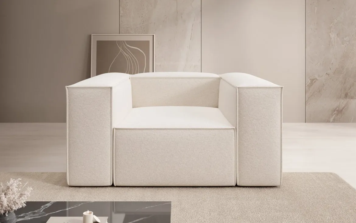 Designer Sofa-Sessel Lesley in Strukturstoff