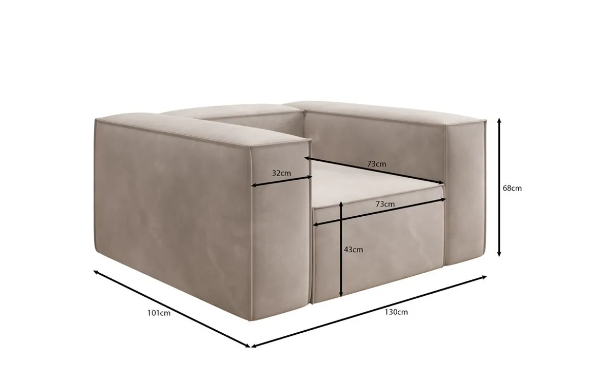Designer Sofa-Sessel Lesley in Samt