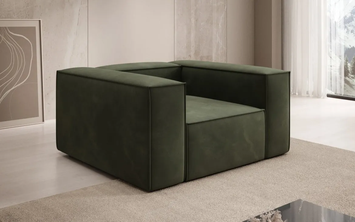 Designer Sofa-Sessel Lesley in Samt
